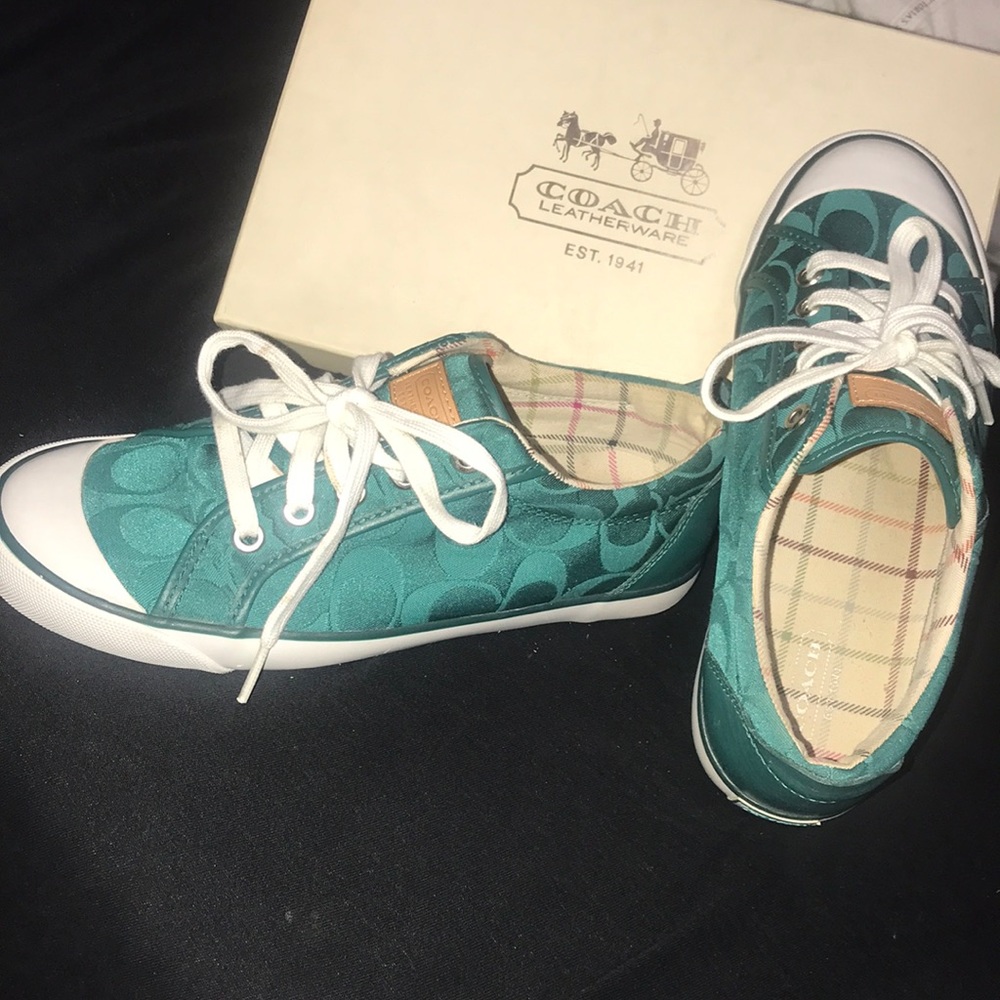 Teal coach sneakers